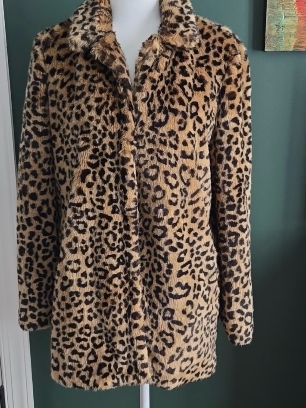 Zara Fuzzy Leopard Print Coat